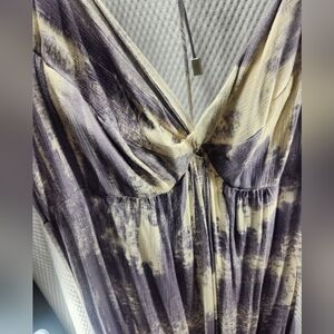 B. Orginal By Shoe Fly Stylish Purple and Cream Maxi Dress